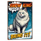 Siberian Tin Sign - Snow King Vintage Cat Metal Poster (8x12 Inches) PCM01-10