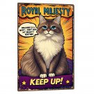 Persian Tin Sign - Royal Majesty Vintage Cat Metal Poster (8x12 Inches) PCM01-11