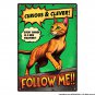 Abyssinian Tin Sign - Curious & Clever Vintage Cat Metal Poster (8x12 Inches) PCM01-13