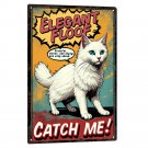Turkish Angora Tin Sign - Elegant Floof Vintage Cat Metal Poster (8x12 Inches) PCM01-14