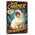 Birman Tin Sign - Sacred Charmer Vintage Cat Metal Poster (8x12 Inches) PCM01-15