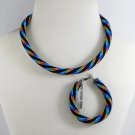 Jewelery set: necklace & bracelet,multicolored,cheerful,crochet seed bead,beaded jewelry,Handmade Jewelery set: necklace & bracelet,multicolored,cheerful,crochet seed bead,beaded jewelry,Handmade