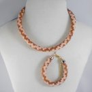 Jewelry set: Necklace & Bracelet, Bead Crochet Rope, Handmade, Gift for a woman Jewelry set: Necklace & Bracelet, Bead Crochet Rope, Handmade, Gift for a woman