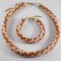 Jewelry set: Necklace & Bracelet, Bead Crochet Rope, Handmade, Gift for a woman