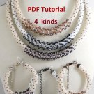 Bead Crochet Rope patterns «Secret» Necklace & Bracelet, Tutorial, 4 kinds, PDF file