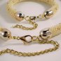 Jewelery set: beaded rope necklace & bracelet,dotted pattern,crochet seed beads
