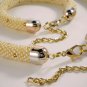 Jewelery set: beaded rope necklace & bracelet,dotted pattern,crochet seed beads
