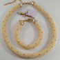 Jewelery set: beaded rope necklace & bracelet,dotted pattern,crochet seed beads