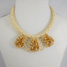 Beaded necklace-rope, dotted pattern,color pearl-gold-brown,beaded jewelry,Handmade Beaded necklace-rope, dotted pattern,color pearl-gold-brown,beaded jewelry,Handmade