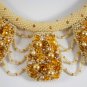 Beaded necklace-rope, dotted pattern,color pearl-gold-brown,beaded jewelry,Handmade