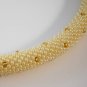Beaded necklace-rope, dotted pattern,color pearl-gold-brown,beaded jewelry,Handmade