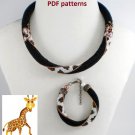 Bead Crochet Rope patterns «Giraffe» Necklace & Bracelet, 2 ways to crochet, PDF file