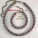 Bead Crochet Rope patterns «Peekaboo» Necklace and Bracelet. PDF file