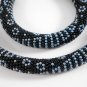 Jewelery set: beaded Necklace & Bracelet, Geometric & floral pattern, Handmade