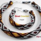 Bead Crochet Rope patterns «Mosaic» Necklace and Bracelet. PDF file