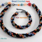 Bead Crochet Rope patterns "Fun" Necklace and Bracelet. PDF file