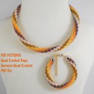 Bead Crochet Rope pattern "Nodules" Necklace & Bracelet. PDF file
