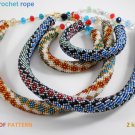 Bead Crochet Rope pattern Necklace & Bracelet, Multicolored. PDF file