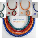Bead Crochet Rope pattern Necklace & Bracelet, Lace diagonal pattern. PDF file