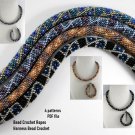 Bead Crochet Rope patterns Necklace & Bracelet, 4 types, Geometric pattern. PDF