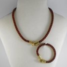 Jewelery Snake Set:beaded Necklace & Bracelet,Serpent Ouroboros jewelry,Handmade