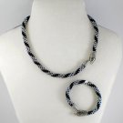 Jewelery Snake Set:beaded Necklace & Bracelet,Serpent Ouroboros jewelry,Handmade