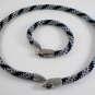 Jewelery Snake Set:beaded Necklace & Bracelet,Serpent Ouroboros jewelry,Handmade
