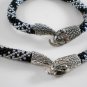 Jewelery Snake Set:beaded Necklace & Bracelet,Serpent Ouroboros jewelry,Handmade