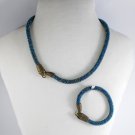 Jewelery Snake Set:beaded Necklace & Bracelet,Serpent Ouroboros jewelry,Handmade
