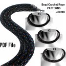 Bead Crochet Rope patterns «Twelve» Necklace & Bracelet,3 types. PDF file