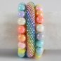 Layering multicolored bracelet, crochet beaded rope with memory wire, handmade