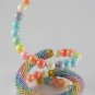 Layering multicolored bracelet, crochet beaded rope with memory wire, handmade