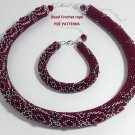 Bead Crochet Rope patterns «Rubie» Necklace and Bracelet. PDF file