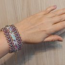 Multi-colored bracelet of Czech beads and rhinestones, Handmade, Gift for her