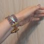 Multi-colored bracelet of Czech beads and rhinestones, Handmade, Gift for her