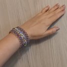 Multi-colored bracelet of Czech beads and rhinestones, Handmade, Gift for her
