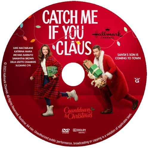 CATCH ME IF YOU CLAUS DVD HALLMARK CHRISTMAS MOVIE 2023 Luke Macfarlane film