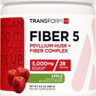 TransformHQ Fiber 5 Psyllium Husk Complex Powder (Apple Flavor) (28 Servings) - 5,000mg Psyllium