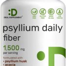 Psyllium Husk 1500mg Per Serving, 300 Capsules – 3 in 1 Fiber Supplement with Inulin & Acacia
