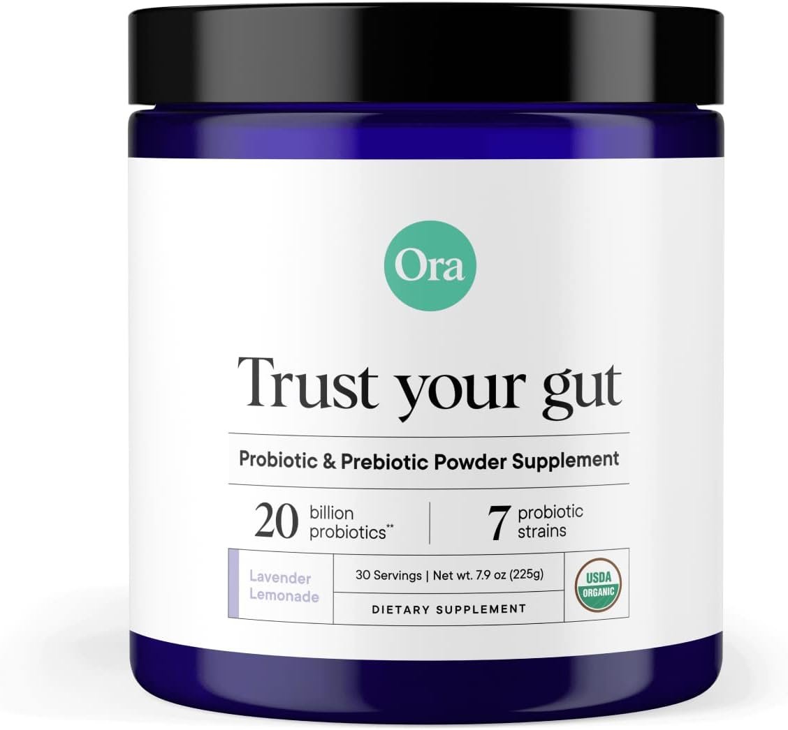 Ora Organic Prebiotic and Probiotic Powder Supplement - 20 Billion ...