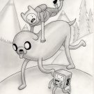 ADVENTURE TIME 1 - FINN & JAKE THE DOG & BMO ORIGINAL ART - SEAN PATTY - FANTASY COMICS HUMOR