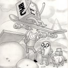 ADVENTURE TIME 2 - FINN & JAKE THE DOG & BMO & TREE TRUNKS ORIGINAL ART - SEAN PATTY - FANTASY