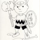 PEANUTS 1 - CHARLIE BROWN THE BARBARIAN ORIGINAL ART - SEAN PATTY - COMICS CARTOON HUMOR PARODY