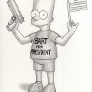 THE SIMPSONS 1 - BART SIMPSON FOR PRESIDENT ORIGINAL ART - SEAN PATTY - CARTOON HUMOR COMICS