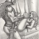 CONAN AND RED SONJA 16 (TEMPLE FUCK) ORIGINAL ART - SEAN PATTY - SEX DOMINATION BONDAGE BIG COCK