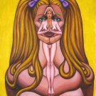 WOMAN ANIMAL 4 (24"x30") ORIGINAL CONTEMPORARY ART PAINTING - SEAN PATTY - SURREALISM NUDE EROTIC