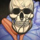 DEAD GIRL 4 (30"x40") ORIGINAL CONTEMPORARY ART PAINTING - SEAN PATTY - SKULL WOMAN NUDE SURREALISM