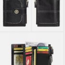 Women Leather Wallet RFID Blocking Ladies Small Compact Credit Card Holder Purse Black
