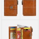 Women Leather Wallet RFID Blocking Ladies Small Compact Credit Card Holder Purse Brown