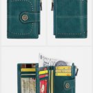 Women Leather Wallet RFID Blocking Ladies Small Compact Credit Card Holder Purse Blue